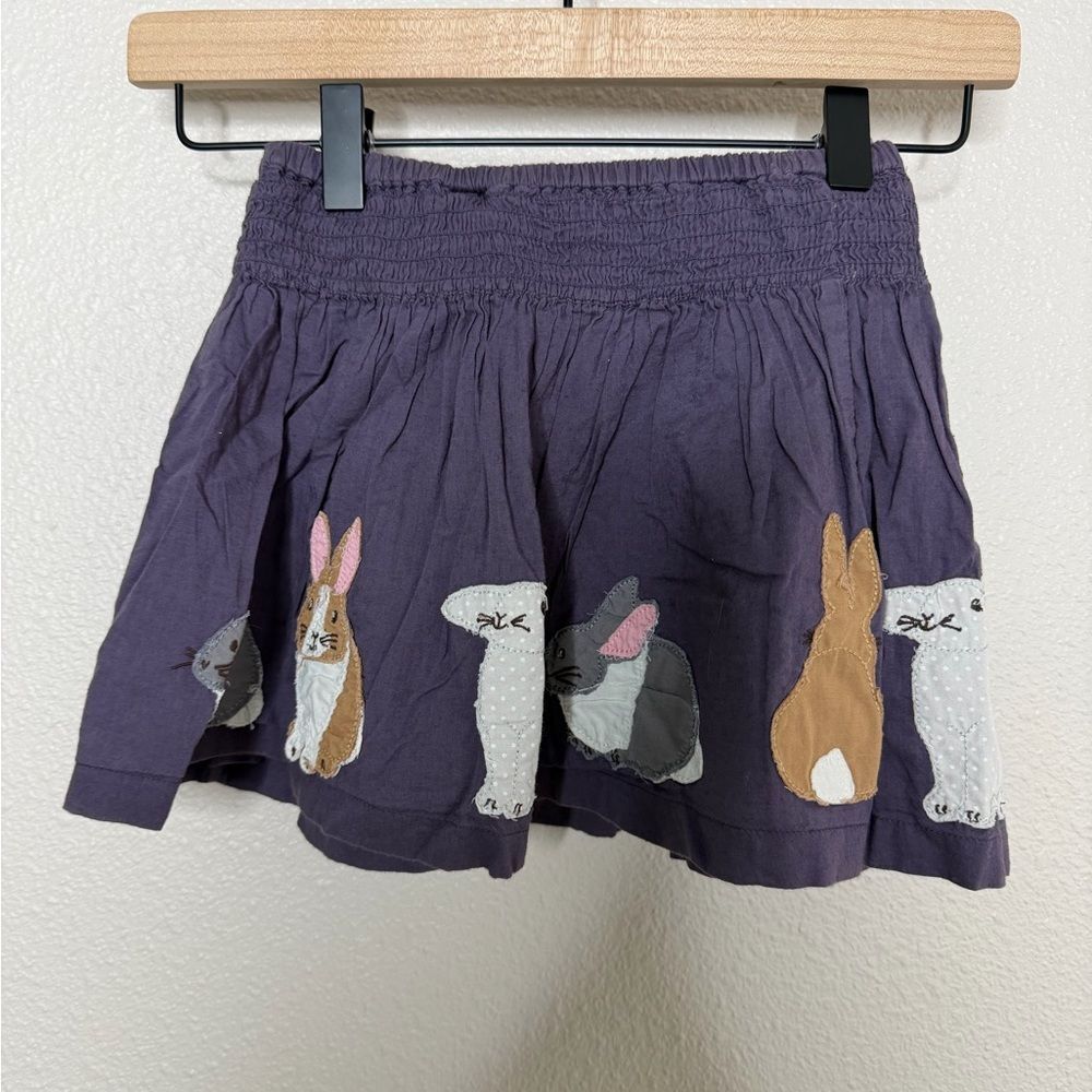 Mini Boden Girls Bunny Appliqué Skirt Twirl Sz 2-3